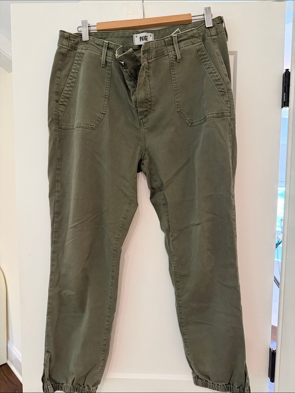 PAIGE Olive Green Cargo Jogger Pants